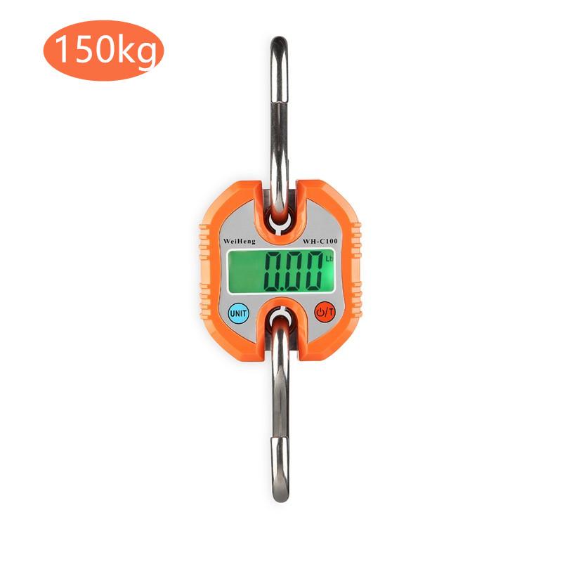 150kg C100 Crane Scale Electronic Stainless Steel Hanging Hook Scale Luggage Mini Scales LCD Digital Loop Weight Balance