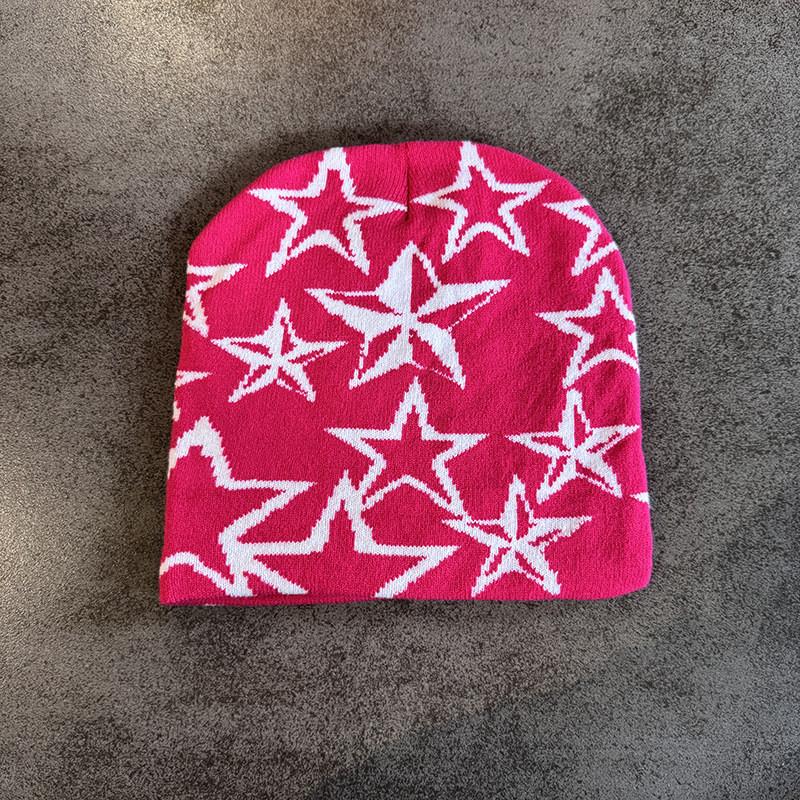 Star Pattern Fashion Women Casual Warm Knitted Hat For Autumn Winter And