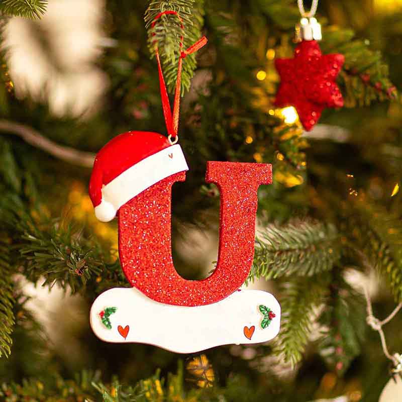 DIY Christmas Tree Decoration Letter Pendant 26 Letters Home Decorations Holiday Xmas Ornament New Year Nativity Decoration 2025