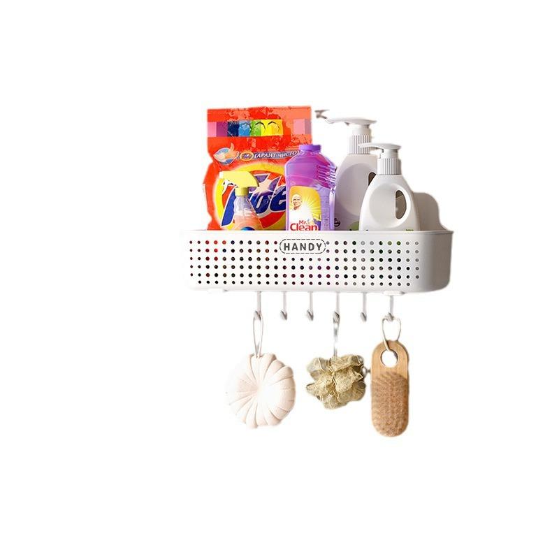 Toilet bathroom rack wall hanging non-punching toilet corner toilet washstand wall storage basket