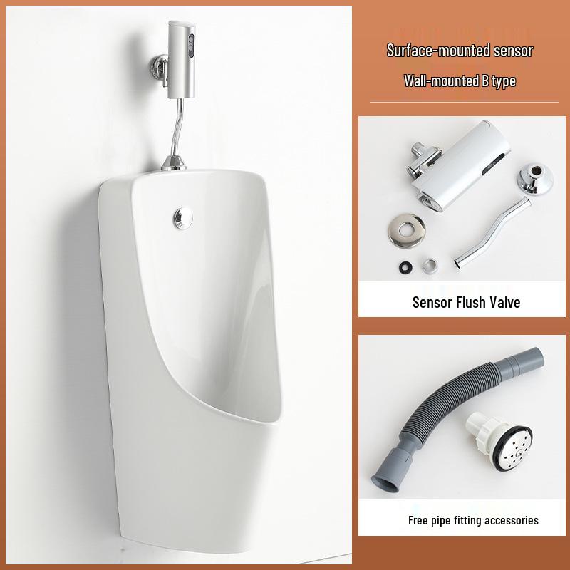 Wall-Mounted Ceramic Automatic Sensor Urinal for Men