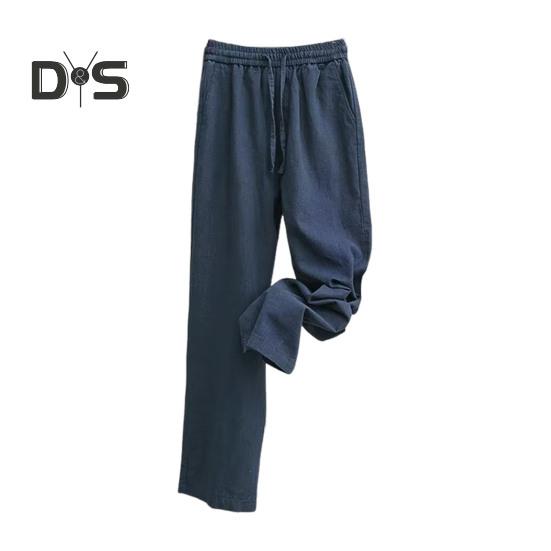 Pantaloni da Uomo in Lino Casual Vestibilità Ampia Pantaloni Dritti con Coulisse Gamba Larga Pantaloni da Golf Estivi da Vacanza Viaggio Lavoro Vita Quotidiana