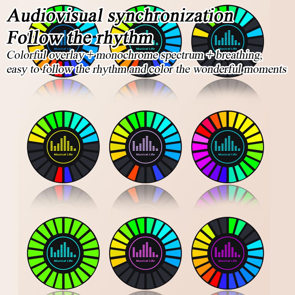2-in-1 Car RGB Music Rhythm Lamp With Aromatherapy Sound-Activated Light Rechargeable Vent Clip Car Fragrance Ambient Light