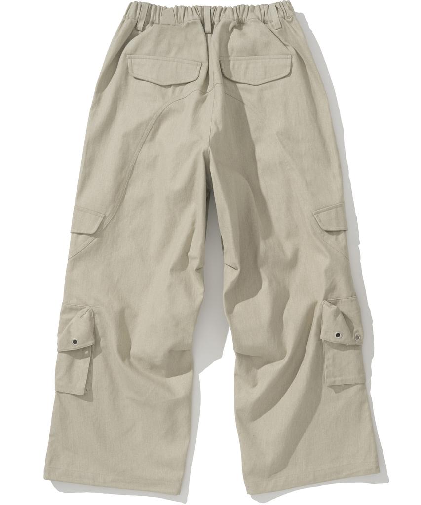 NOT4NERD Twill Cotton Incision Cargo Pants - Beige