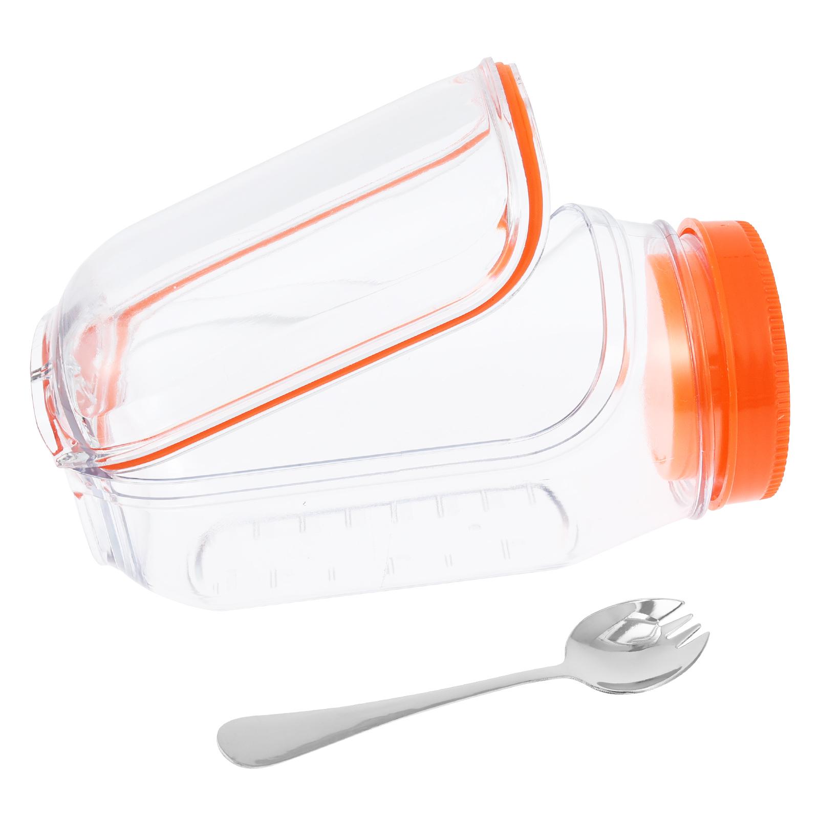 

Leakproof Plastic Salad Box Salad Container with Side-opening Cover Portable Breakfast Fruit Storage Box for Picnic Home Office