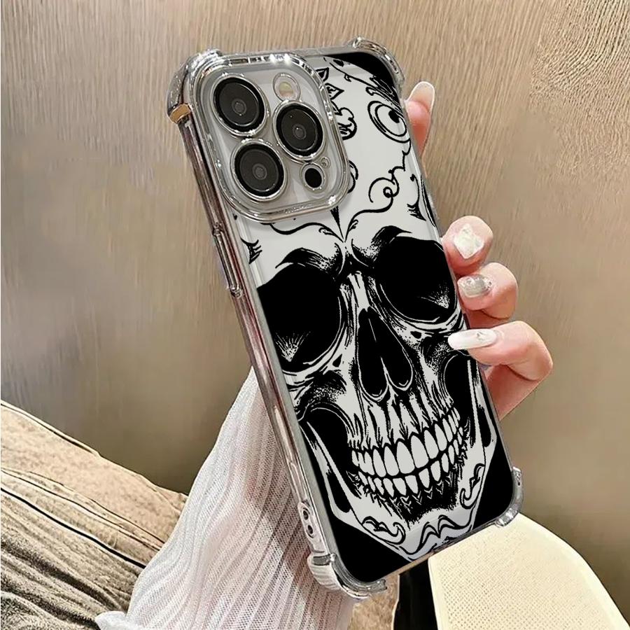 Skull Cool Black Phone Cover Funda Case for Apple iPhone 17 Pro Max 14 11 16 17 XS XR 13 12 Plus 15 Air