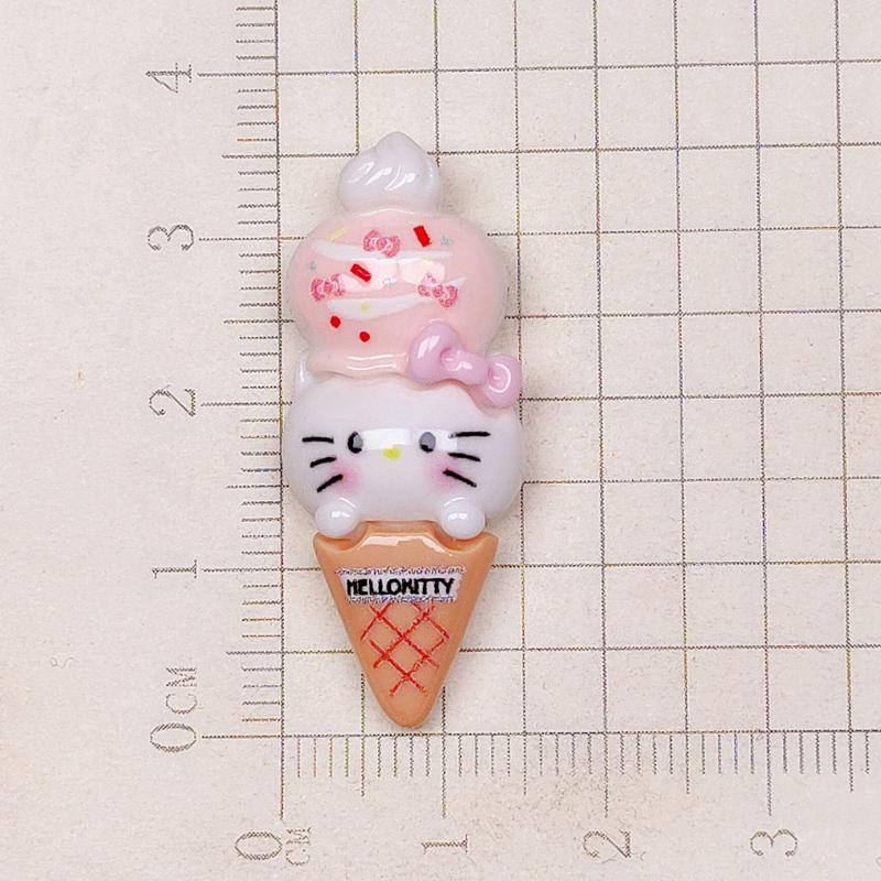 10 Pcs Cartoon Resin Cute Cartoon Animal Ice Cream Cake Style Hairpin Scrapbook Craft Diy Miniature Ornament Accessories A12