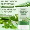 Aloe Vera & Green Tea Deodorant Stick 72 Hour Long-Lasting Deodorizing Fresh Scent All Day for Hands, Feet, Face and Underarm