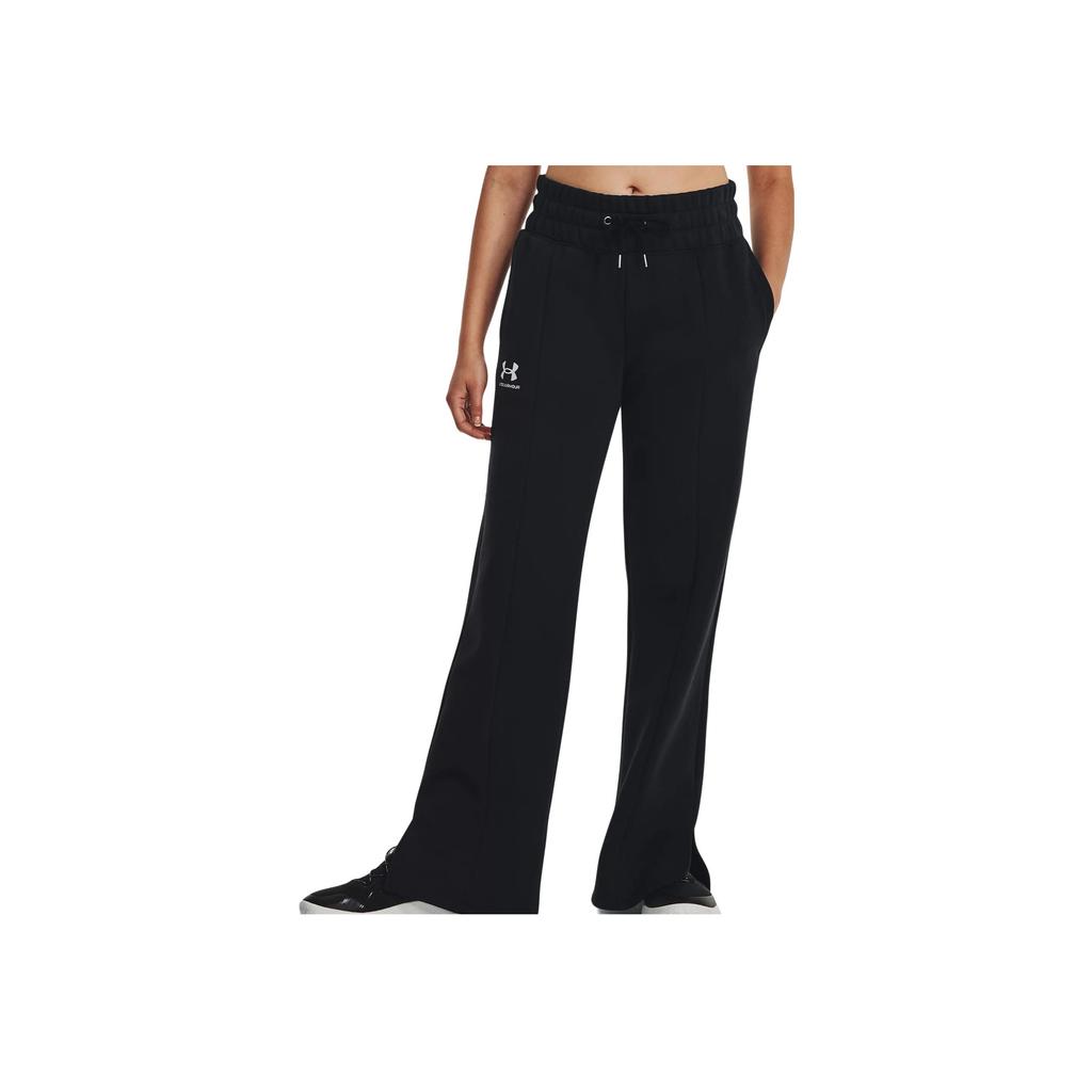 Under Armour Solid Color Letter Print Loose Straight Casual Pants Women Bottoms Black 1381753-001