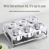 Xi He Large Stainless Steel Square Spice Box, 8 Compartments, White