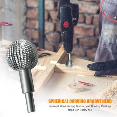 41.2mm Extreme Sphere Rotary Burr Rotary Woodworking Attachment Carbide Burr Ball Angle Grinding Head for Wood Carving Grinding