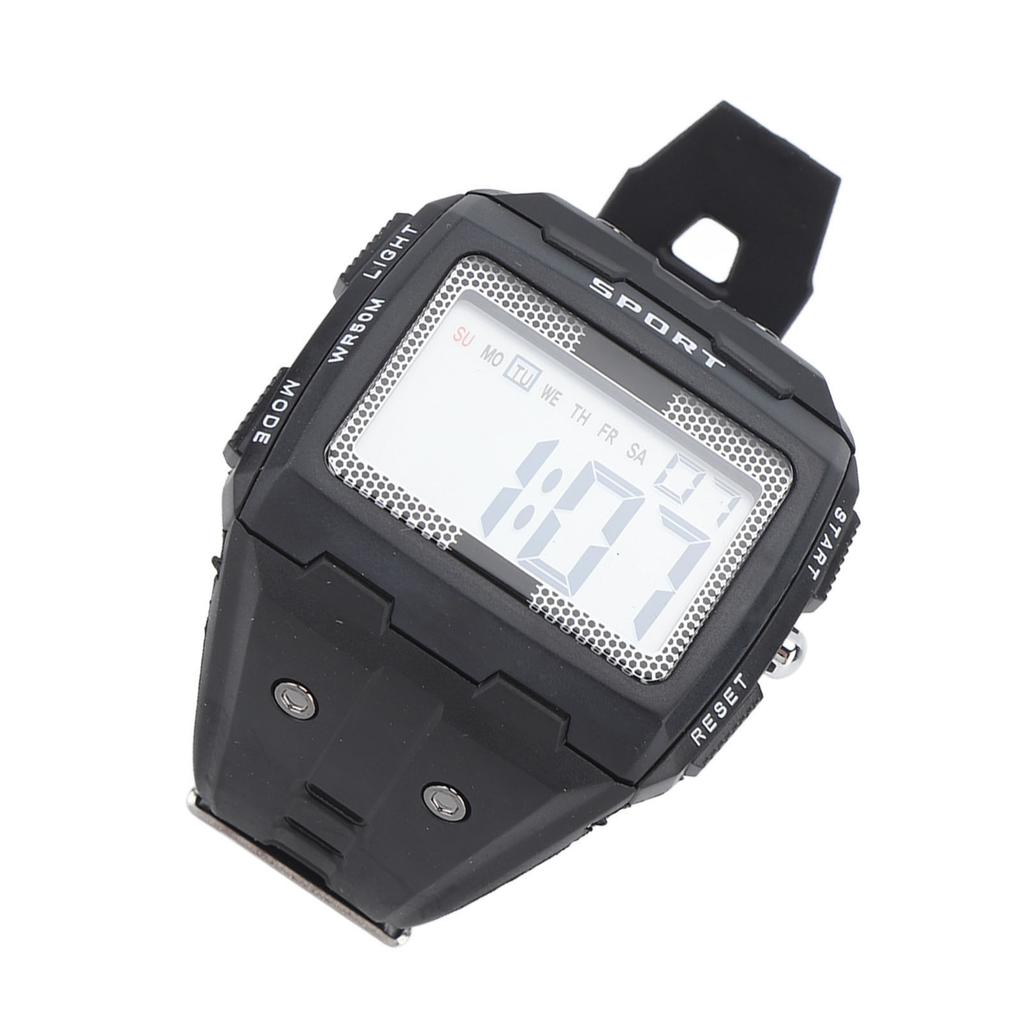 Men Sport Watch Waterproof Large Screen Portable Chronograph Watch for Outdoor Climbing Camping Black