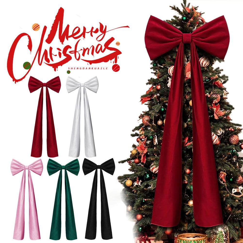 19,6 Inch Kerst Extra Groot Fluweel Strik Kerstboom Topper Strikken Voor Huis Muur Achtergrond Verjaardag Bruiloft Feest Decoratie B9J5