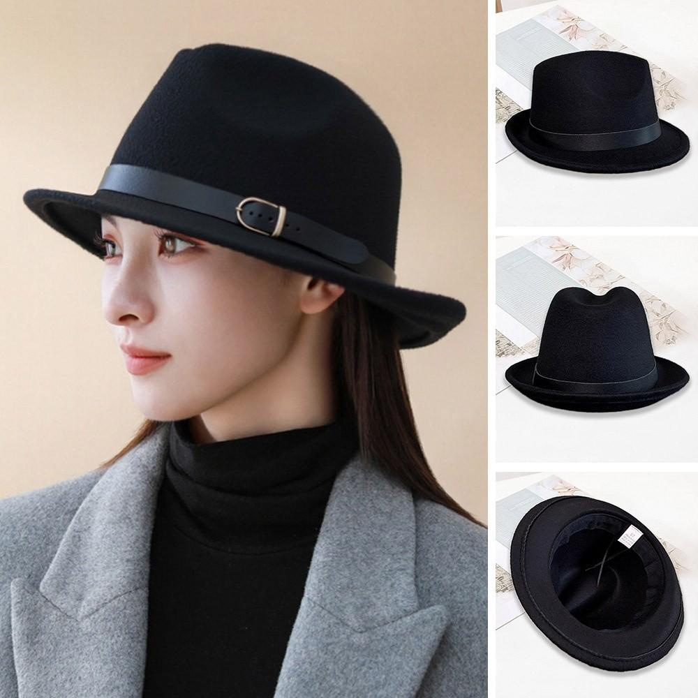Short Brim Bucket Hats Felt Fabric Trilby Hat New Panama Hats  Winter Season
