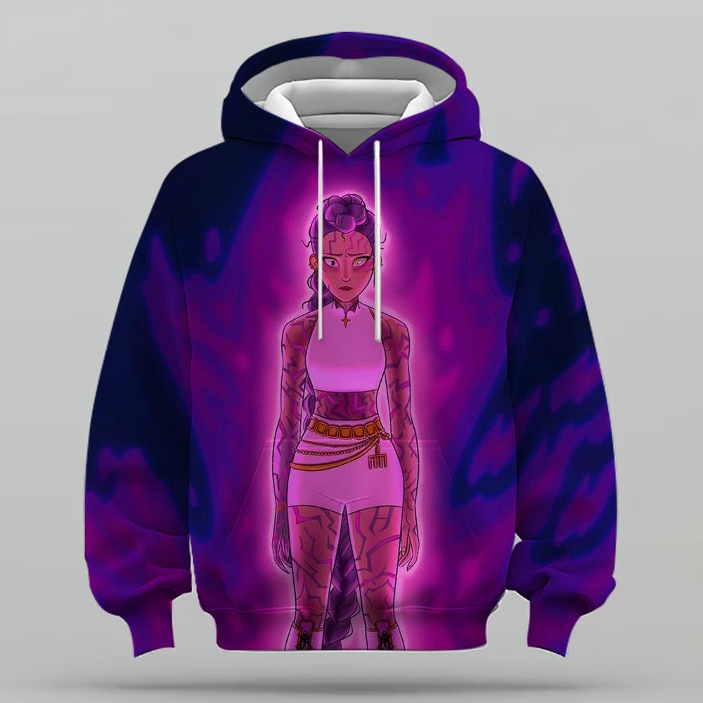 Kleidung für Kleinkindmädchen KPop 'Devil Hunter' Hoodie Mode Lässiger Pullover Neuer Film Kinder Kapuzenoberteil