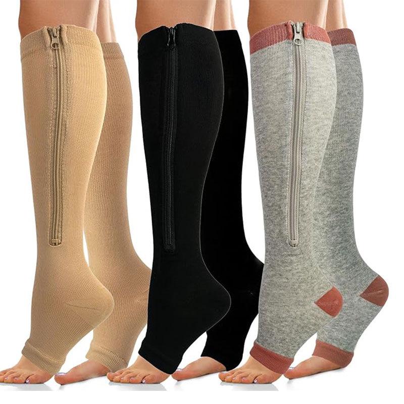Zippered Sports Compression Socks - Elastic, Cross-Border Design