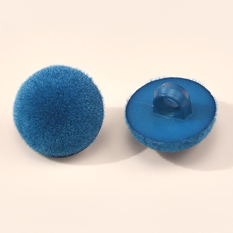 Colored Half-Round Flocked Mushroom Buttons: Plastic Sweater, Cardigan & Children's Decorative Accessories