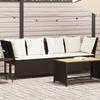Garden Sofa with Cushions Brown Poly Rattan