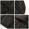 Chaqueta de Invierno para Hombre de Algodón de Longitud Media con Terciopelo Plus, Talla Grande, Cálida para Personas de Mediana Edad y Mayores