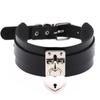 Heart Choker Necklace For Women lock Collar Leather Chockers Goth Punk Jewelry