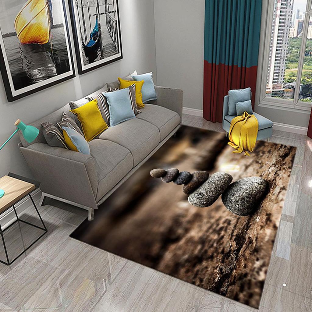 3D Simple Stone Carpets for Kitchen Bathroom Living Room Bedroom Teenager Room Decoration Carpet Entrance Anti-slip Area Mats