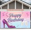 Party Backdrop Birthday Purple Photo Booth Background Front Door Decor