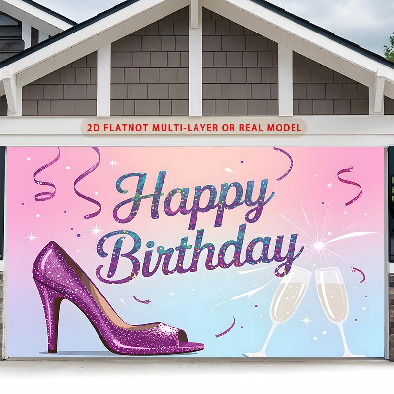 Party Backdrop Birthday Purple Photo Booth Background Front Door Decor