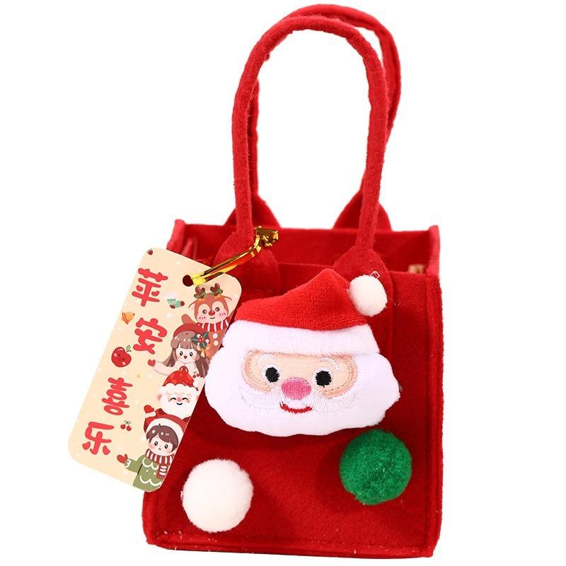 

Christmas Gift, Apple Bag, Christmas Eve Fruit Bag, Felt Handbag Decoration, Creative and Interesting Holiday Items красный