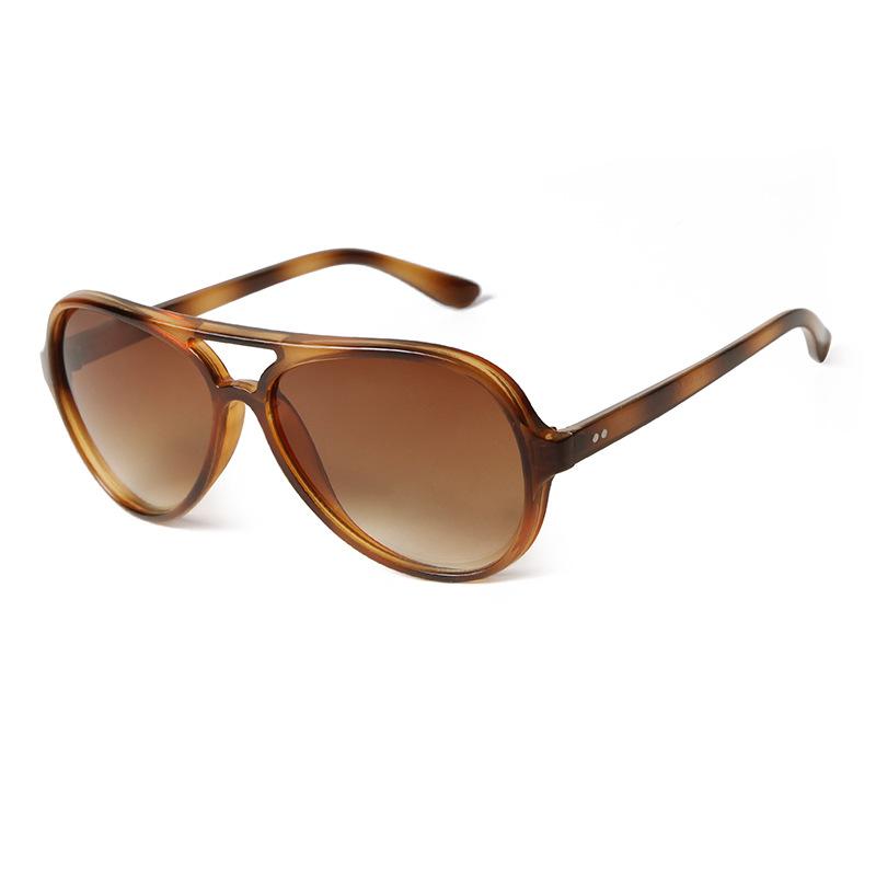 Retro Wind Double Beam Pilot Frame Toad Glasses Sunglasses Men'S High-End Sunglasses Women'S High-End