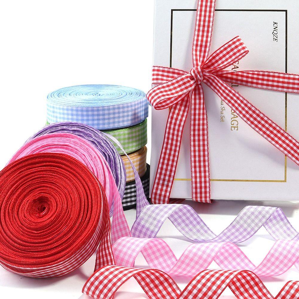 2CM Plaid Ribbon 50 Yard Korean Ribbons Creative Roll of Satin Ribbon Party Decoration