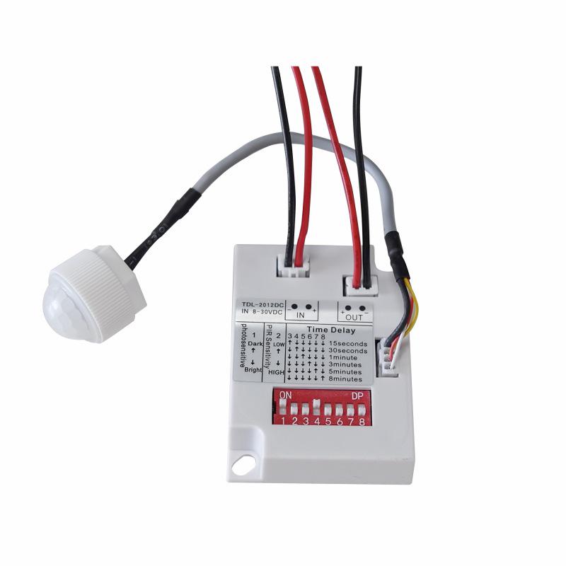 Ultra-Thin 12V/24V LED Light Control Switch with Adjustable Infrared Motion Sensor