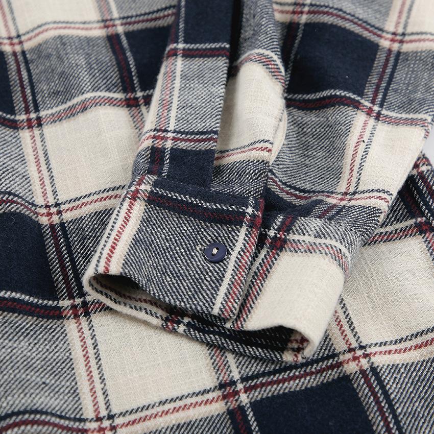 Зимние модели клетчатая рубашка с длинными рукавами свободная повседневная рубашка — фото 14