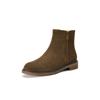Fashion 2025 Autumn/Winter Women Boots Genuine Leather Women Shoes Round Toe Chunky Heel Shoes Ankle Boots Modern Chelsea Boots