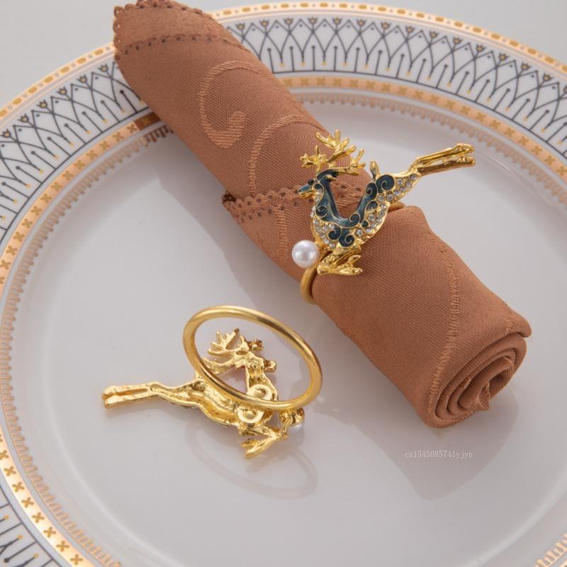 1pcs Christmas Deer Shaped Napkins Red Blue Napkin Rings Holder for Christmas Holiday New Year Wedding Party Table Decor 2026