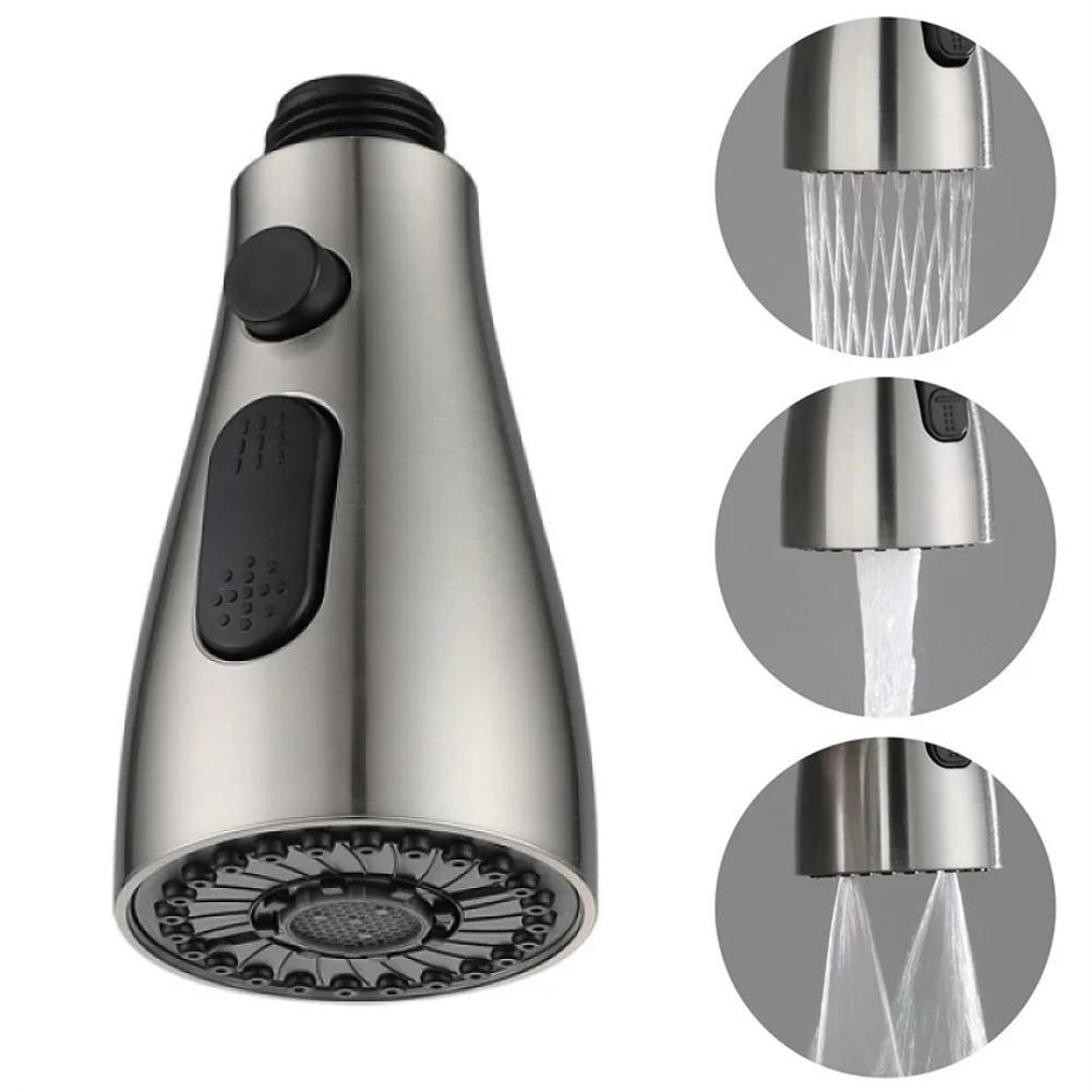 Kjøkken Utrekkbar Kran Spraydusjdyse 3 Moduser ABS Vannbesparende Baderom Vask Dusjhode For 1/2" Tilkobling