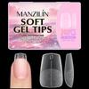 240Pcs Short Almond Soft Gel X Nail Tips Full Cover Coffin Stiletto Frosted Matte Fake Nails Press On Nails Diy Salon Manicure