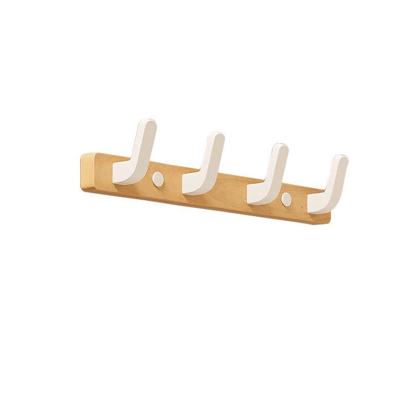 No-Drill Walnut Hook for Entrance or Hallway - Wall-Mounted Clothes & Hat Rack