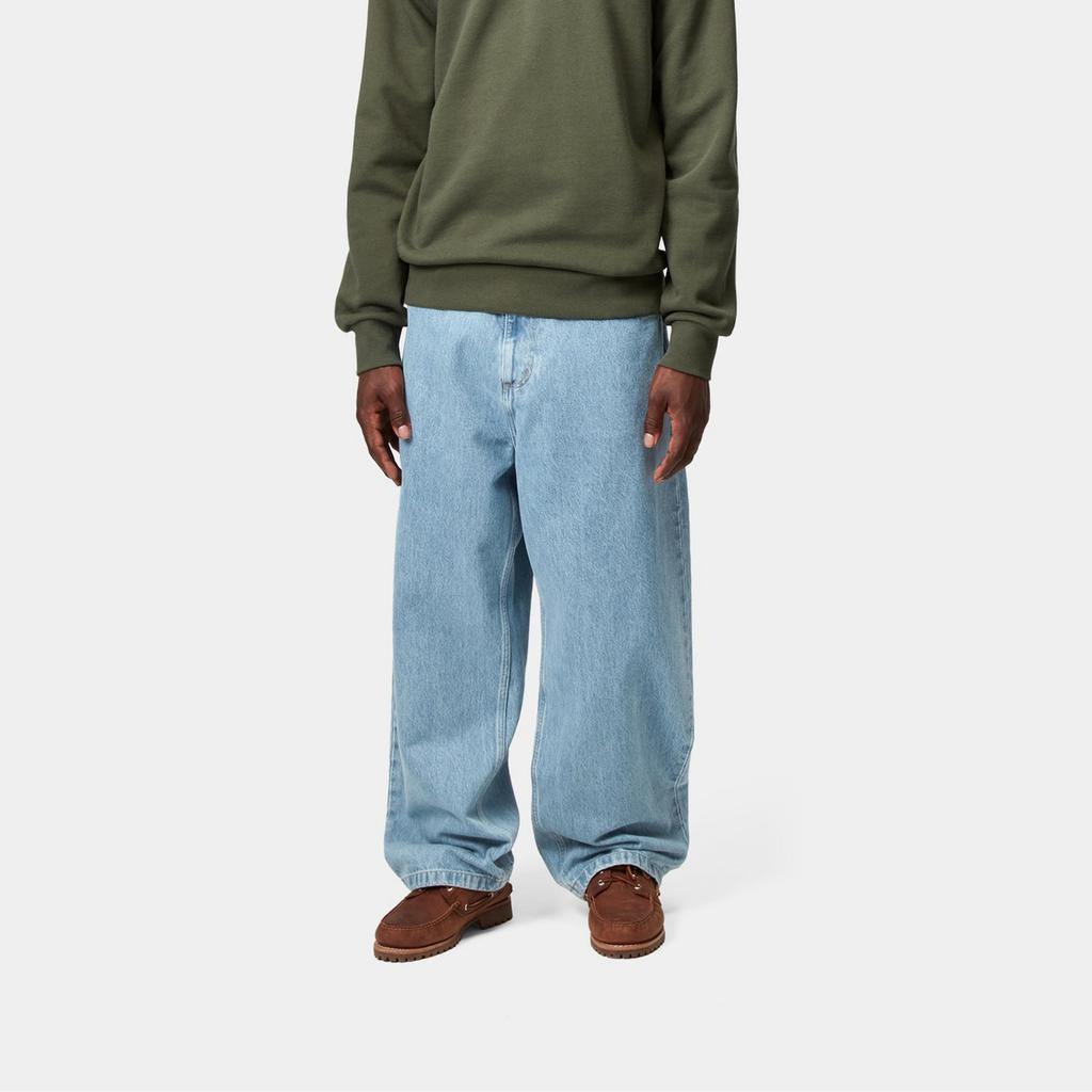 Carhartt WIP FW25 Brandon Pant Loose Straight Leg Back Pocket Square Logo Zipper Comfortable Minimalist Jeans Men pants I035893-01-12