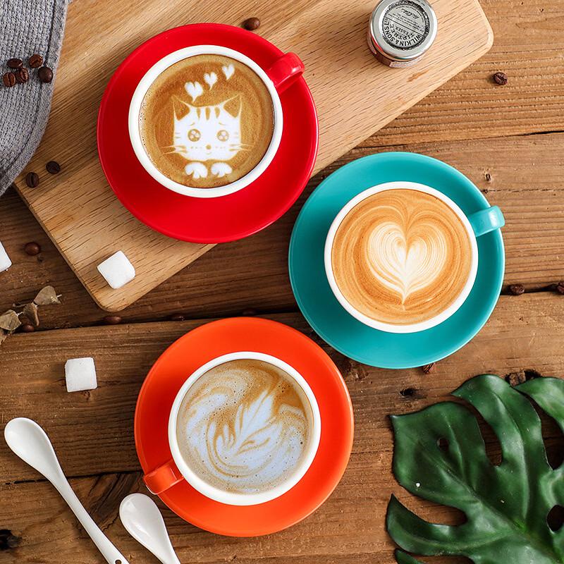 DeOu Sternenlicht Keramik Latte Art Kaffeetassen Set