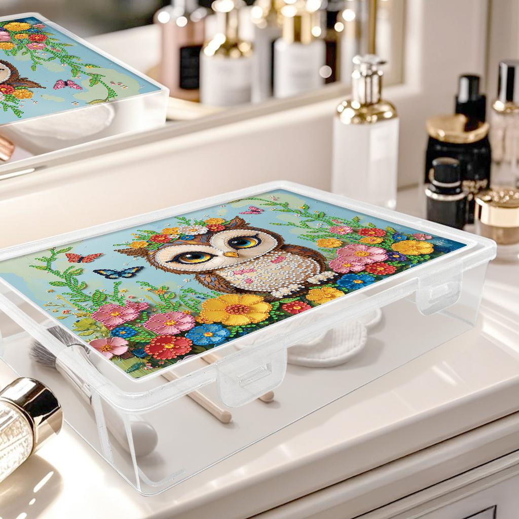 DIY Flower Plastic Large Capacity Diamond Painting Storage Box Exquisite Craft Supplies Storage Box for Home Holiday Gifts