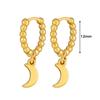 925 Silver Needle Square Pendant Hoop Earrings Vintage Gold Earrings For Women Shell Pendant Earring Fashion Jewelry Accessories