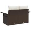 Canapé de jardin 2 places vidaXL avec coussins en poly rattan brun 42006693