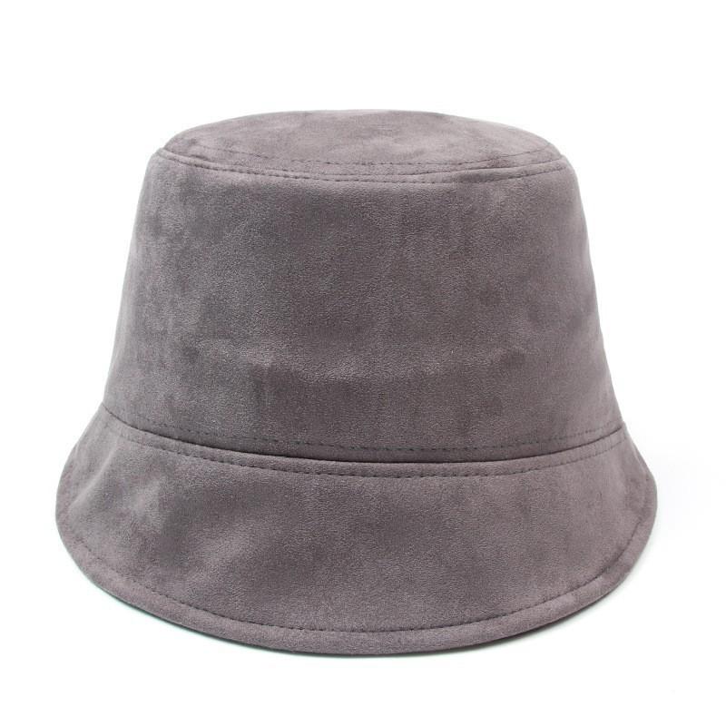 Hat Women's Autumn and Winter Solid Color Suede Fisherman Hat Ins Face Showing Small Bucket Hat Japanese Style Basin Hat for Men