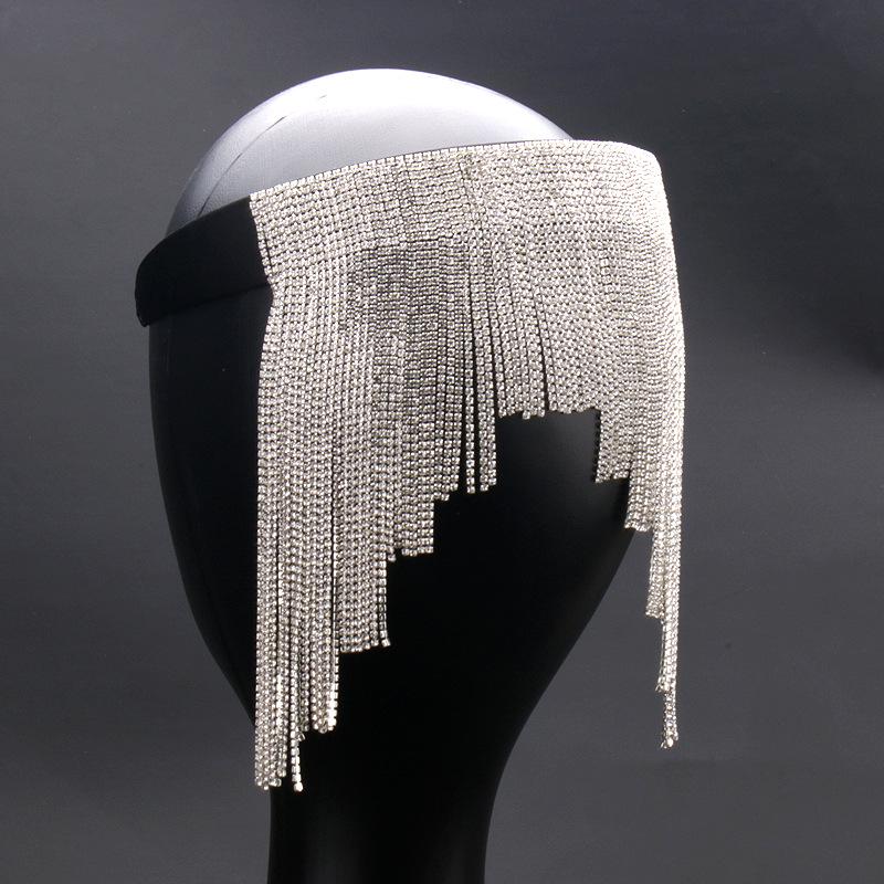 Rhinestone Claw Chain Headband: Wide Edge Bridal  Daily Accessory