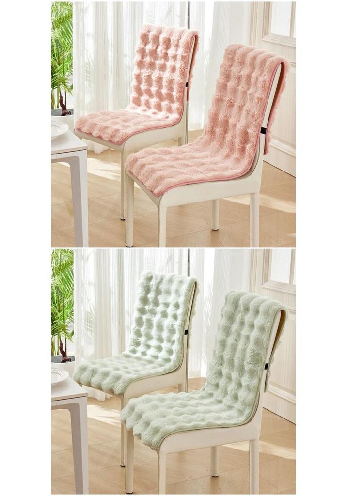 Plush Non-Slip Backrest Seat Cushion for Chairs - Winter Living Room or Office Use