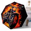 Motorcycle Brotherhood Emblem Outdoor Automatic Umbrella Compact 8-Rib Lightweight Durable Everyday Carry Umbrella Accessory Stylish Gift Women
