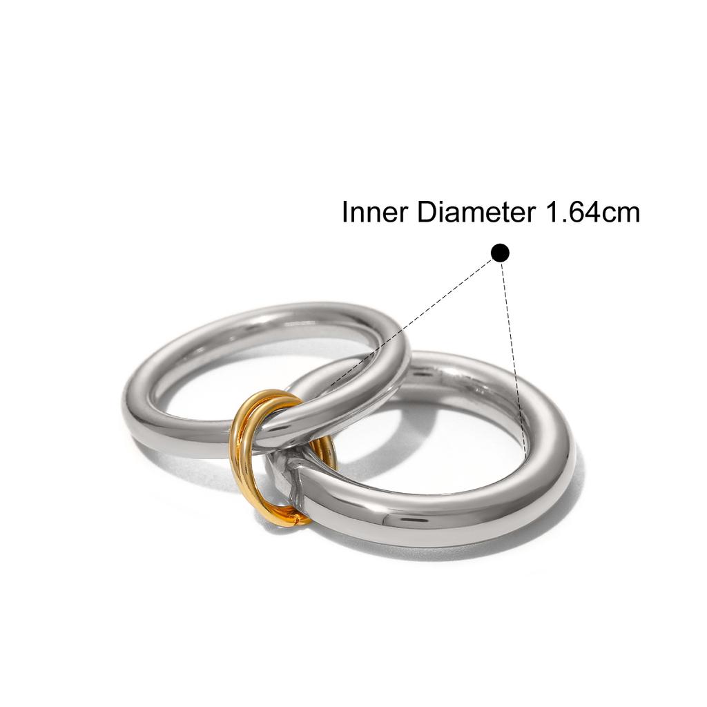 Bague Empilable Fine Yori Plaqué Or 18 Carats Acier Inoxydable pour Femmes Hypoallergénique Imperméable Bijoux Fins