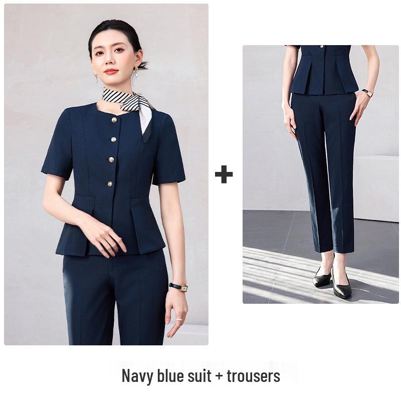 Women's Chic Summer Short-Sleeve Business Two-Piece Set
