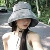 Striped bucket hat new women's spring and summer plaid sunscreen hat big brim sun hat fashion versatile hat