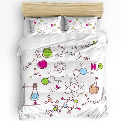 Fórmula Química Ilustración Funda Nórdica Cama Juego de Cama Textil Hogar Funda de Colcha Fundas de Almohada Juego de Cama para Dormitorio Sin Sábana